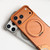 iPhone 17 Pro Armor Original Color Metal Frameless 360 Rotation Holder Magnetic Phone Case - Orange