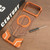 iPhone 17 Pro Armor Walnut Wood Metal Frameless 360 Rotation Holder Magnetic Phone Case - Orange