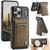 iPhone 17 Pro AutSpace A12 MagSafe Magnetic RFID Card Bag Phone Case - Coffee