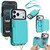 iPhone 17 Pro AwQuer 2 in 1 Crossbody Zipper Wallet Leather Back Phone Case - Light Green