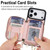 iPhone 17 Pro AwQuer 2 in 1 Crossbody Zipper Wallet Leather Back Phone Case - Rose Gold