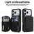 iPhone 17 Pro AwQuer Crossbody Zipper Wallet Rhombic Leather Back Phone Case - Black