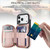 iPhone 17 Pro AwQuer Crossbody Zipper Wallet Rhombic Leather Back Phone Case - Rose Gold