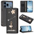 iPhone 17 Pro Ballet Girl Diamond Studded RFID Vegan Leather Phone Case - Black