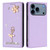 iPhone 17 Pro Ballet Girl Diamond Studded RFID Vegan Leather Phone Case - Light Purple