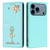 iPhone 17 Pro Ballet Girl Diamond Studded RFID Vegan Leather Phone Case - Mint Green