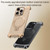 iPhone 17 Pro Borderless MagSafe Ring Holder Plain Leather Phone Case - Black
