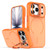 iPhone 17 Pro Bright Color Contrast Skin-feel Camera Bracket Magsafe Phone Case - Orange