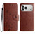 iPhone 17 Pro Butterfly Flower Pattern Flip Leather Phone Case - Brown