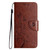 iPhone 17 Pro Butterfly Flower Pattern Flip Leather Phone Case - Brown