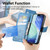 iPhone 17 Pro Butterfly Love Flower Embossed Leather Phone Case - Blue