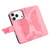 iPhone 17 Pro Butterfly Love Flower Embossed Leather Phone Case - Pink