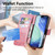 iPhone 17 Pro Butterfly Love Flower Embossed Leather Phone Case - Pink