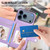 iPhone 17 Pro Button Card Bag RFID Anti-theft Phone Case - Purple