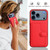iPhone 17 Pro Button Card Bag RFID Anti-theft Phone Case - Red