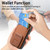 iPhone 17 Pro Carbon Fiber Card Bag Fold Stand Phone Case - Brown