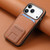 iPhone 17 Pro Carbon Fiber Card Bag Fold Stand Phone Case - Brown