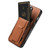 iPhone 17 Pro Carbon Fiber Fold Stand Elastic Card Bag Phone Case - Brown