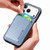 iPhone 17 Pro Carbon Fiber Leather Card Magsafe Phone Case - Blue
