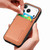 iPhone 17 Pro Carbon Fiber Leather Card Magsafe Phone Case - Brown