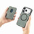 iPhone 17 Pro Carbon Fiber Leather Card Magsafe Phone Case - Green