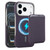iPhone 17 Pro Carbon Fiber MagSafe Magnetic Card Holder Phone Case - Purple