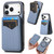 iPhone 17 Pro Carbon Fiber MagSafe Vertical Flip Card Bag Phone Case - Blue