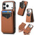 iPhone 17 Pro Carbon Fiber MagSafe Vertical Flip Card Bag Phone Case - Brown