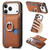 iPhone 17 Pro Carbon Fiber Ring Side Insert Card Bag MagSafe Phone Case - Brown
