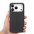 iPhone 17 Pro Carbon Fiber Texture Leather Back Phone Case - Black