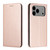 iPhone 17 Pro Carbon Fiber Texture Magnetic Flip Leather Phone Case - Rose Gold