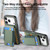 iPhone 17 Pro Carbon Fiber Vertical Flip Wallet Stand Phone Case - Green