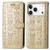 iPhone 17 Pro Cat and Dog Embossed Leather Phone Case - Gold