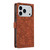 iPhone 17 Pro Cherry Blossoms Embossed Leather Phone Case - Brown