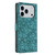 iPhone 17 Pro Cherry Blossoms Embossed Leather Phone Case - Green