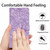 iPhone 17 Pro Cherry Blossoms Embossed Leather Phone Case - Purple