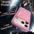 iPhone 17 Pro Clear Glitter Magnetic PC Hybrid TPU Phone Case - Pink