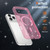 iPhone 17 Pro Clear Glitter Magnetic PC Hybrid TPU Phone Case - Pink
