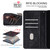 iPhone 17 Pro Color Stitching Skin Feel Leather RFID Blocking Phone Case - Black