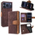 iPhone 17 Pro Color Stitching Skin Feel Leather RFID Blocking Phone Case - Brown