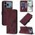 iPhone 17 Pro Crossbody 3D Embossed Flip Leather Phone Case - Wine Red