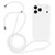 iPhone 17 Pro Crossbody Lanyard Liquid Silicone Case - White