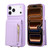 iPhone 17 Pro Crossbody Lanyard Zipper Wallet Leather Phone Case - Purple