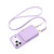 iPhone 17 Pro Crossbody Lanyard Zipper Wallet Leather Phone Case - Purple