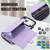 iPhone 17 Pro Crossbody Rhombic Horizontal Wallet Leather Phone Case - Purple
