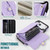 iPhone 17 Pro Crossbody Rhombic Horizontal Wallet Leather Phone Case - Purple