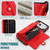 iPhone 17 Pro Crossbody Rhombic Horizontal Wallet Leather Phone Case - Red