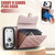 iPhone 17 Pro Crossbody Rhombic Horizontal Wallet Leather Phone Case - Rose Gold