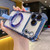 iPhone 17 Pro Crystal Shield Ring Holde TPU + Acrylic Magnetic Phone Case - Blue