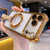 iPhone 17 Pro Crystal Shield Ring Holde TPU + Acrylic Magnetic Phone Case - Yellow